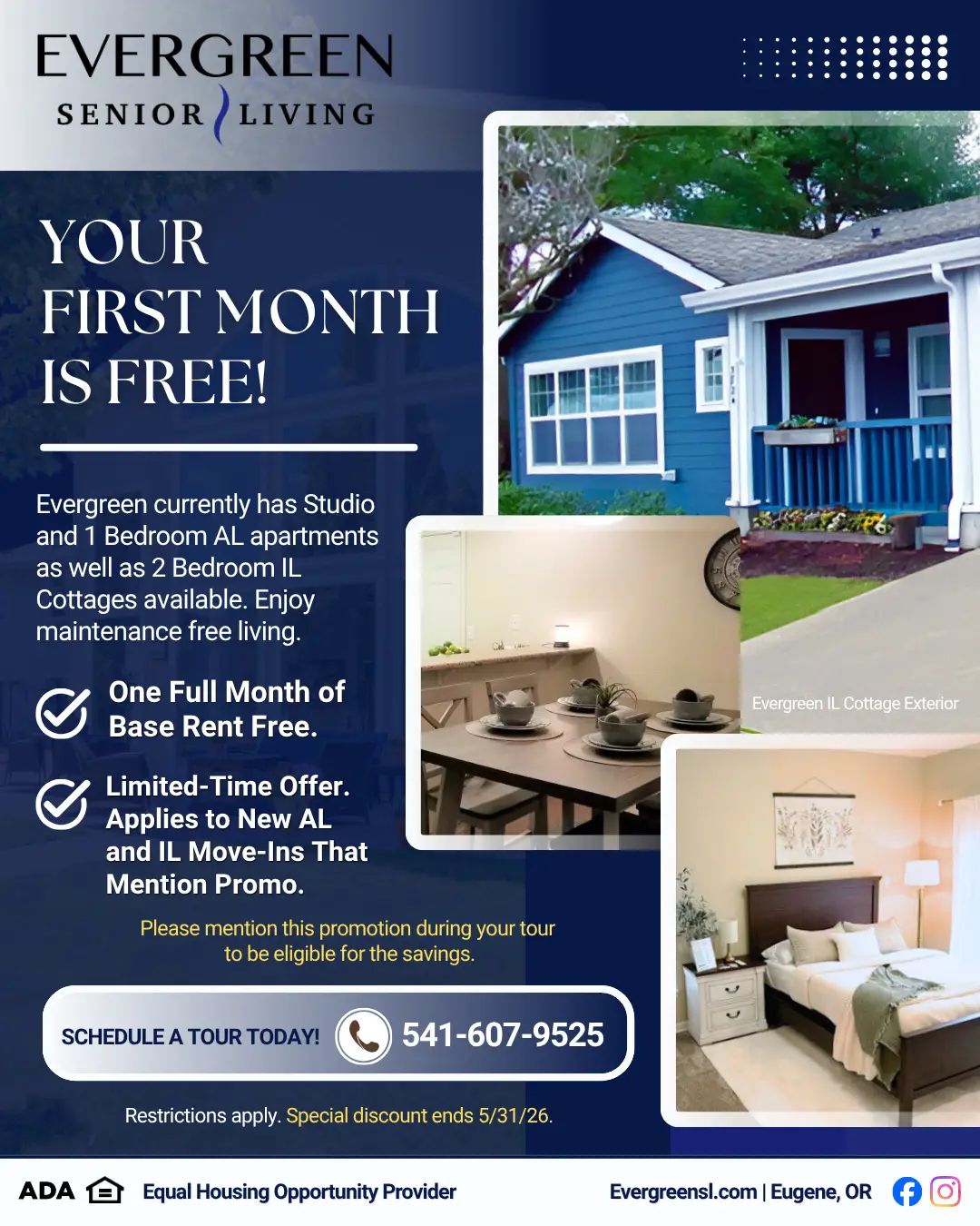 Evergreen first month free