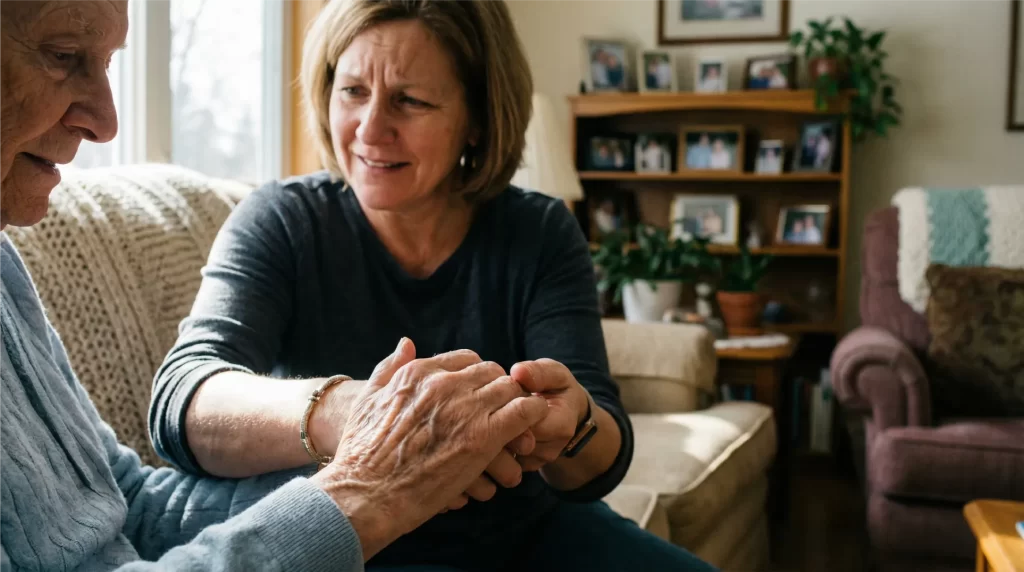 memory care mother and daughter